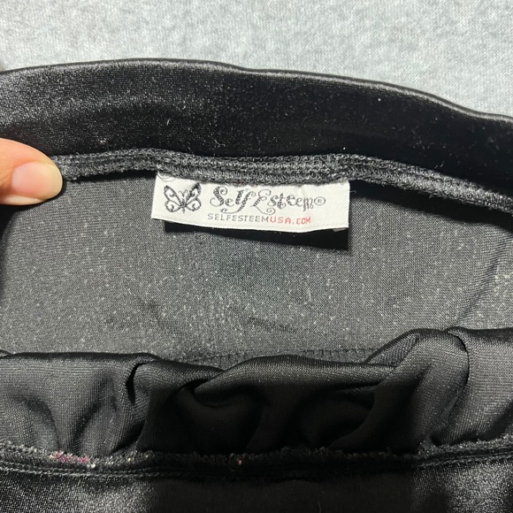 Self Esteem Black Whimsigoth y2k Floral Velvet Burnout Strapless Tube Top Medium - Picture 6 of 7